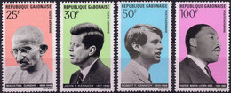 GABON :1969: Y.LP/PA 80-83*** Postfris/neufs/MNH : GHANDI,John F. KENNEDY,Robert F. KENNEDY,Martin Luther KING. - Martin Luther King