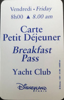 FRANCE  -  DisneyLAND Paris  -  Carte Petit Déjeuner  -  Blanc  - Vendredi - 8h00 - Pasaportes Disney
