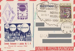 Poland Post - Balloon PBA.1962.poz.poz.01: Competition For The Poznan Fair Cup - Ballons