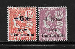 PORT SAID  (FRPORS - 32 )   1927  N° YVERT ET TELLIER  N° 86/87  N* - Unused Stamps
