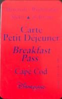 FRANCE  -  DisneyLAND Paris  -  Carte Petit Déjeuner  -  Rouge  -  Mercredi -  8h40 - Disney Passports