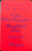 FRANCE  -  DisneyLAND Paris  -  Carte Petit Déjeuner  -  Rouge  -  Mercredi -  10h10 - Pasaportes Disney