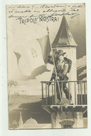 TRIPOLI NOSTRA - BERSAGLIERE CON LA BANDIERA ITALIANA 1912  - VIAGGIATA FP - Libya