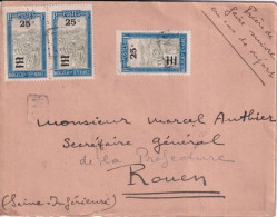 MADAGASCAR - 1933 - RARE ANNULATION "BM" BOITE MOBILE MARITIME Sur ENVELOPPE => ROUEN - Brieven En Documenten