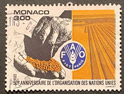 MCO2005U - 50th Anniversary Of UN And FAO - 3 F Used Stamp - Monaco - 1995 - Usados