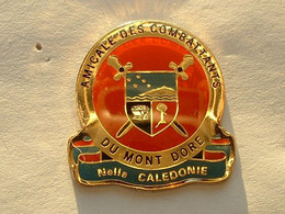 PIN'S AMICALE DES COMBATTANTS DU MONT DORE - NOUVELLE CALEDONIE - Militaria