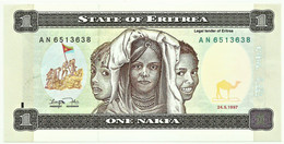 Eritrea - 1 Nakfa - 24.5.1997 - Pick 1 - Unc. - Prefix AN - Eritrea