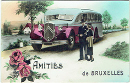 Amitiés De Bruxelles. Couple Et Autocar. - Waver