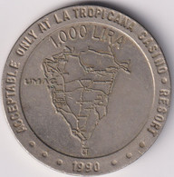 YUGOSLAVIA ,ISTRIA , CASINO TOKEN 1000 LIRE , TROPICANA CASINO UMAG - Casino