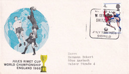 England UK 1966 Cover: Football Fussball Soccer; FIFA World Cup 1966 Jules Rimet Cup; W. Germany - Switzerland Sheffield - 1966 – Angleterre