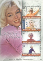 Antigua & Barbuda, 2008, Mi 4619-4622, Marilyn Monroe, Sheet Of 4, MNH - Cinema