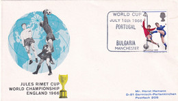 England UK 1966 Cover: Football Fussball Soccer; FIFA World Cup 1966 Jules Rimet Cup; Portugal - Bulgaria; Manchester - 1966 – Angleterre