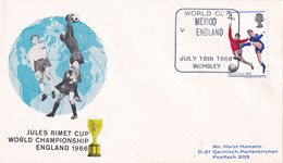 England UK 1966 Cover: Football Fussball Soccer; FIFA World Cup 1966 Jules Rimet Cup; Mexico - England; Wembley - 1966 – Angleterre