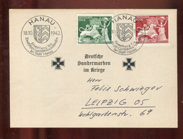 Deutsches Reich / 1942 / Mi. 616/617 "Goldschmiedekunst" Auf Karte SSt. "Hanau", Zudruck !! (6071) - Cartas
