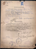 Grecia - Ancien Document Avec Timbres Fiscaux - Briefe U. Dokumente