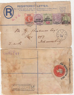 COVER. BRITISH BECHUANALAND. IY 4 93. MAFEKING TO JOHANNESBURG REGISTERED 10 JUL 93 - 1885-1895 Kolonie Van De Kroon