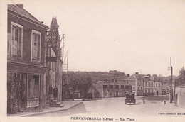 PERVENCHERES LA PLACE VOITURE ANNEE 1940 MAGASIN DE NOUVEAUTES BON ETAT - Pervencheres