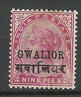 INDIA GWALIOR State 1891 Michel 19 II * - Gwalior