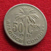 Congo Belgian 50 Centimes 1922 Belgish  Wºº - 1910-1934: Albert I.