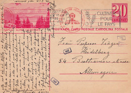 Suisse - Entiers Postaux - Carte Illustrée Leysin Alpes Vaudoises  -  De Montreux Vers L'Allemagne - 20/07/41 - Censurée - Stamped Stationery