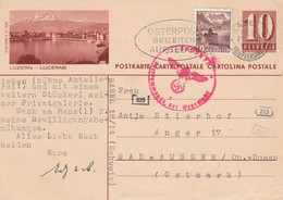 Suisse - Entiers Postaux - Carte Illustrée Luzern Lucerne - De Basel à Bad Aussee - 27/03/1942 - Interi Postali