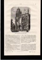 Gravure In-texte Année 1881 Eglise Saint Gervais Et Saint Protais à Gisors (27) Eure - Prints & Engravings