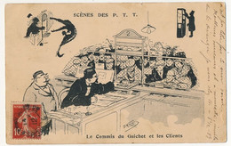 CPA - Scènes Des P.T.T. - Le Commis Du Guichet Et Les Clients - Poste & Postini