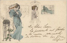 Illustrator - Illustrateur M.M. VIENNE 1900 * FEMME à La Cymbale * ART NOUVEAU JAPON JAPONISANT JAPAN 1902 - Vienne