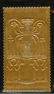 Mzm025 CINDERELLA KUNST CULTUUR TOETANCHAMON 23K GOLDEN STAMP TUTENKHAMUN FLOWER MOTIVE ART STAFFA SCOTLAND 1981 PF/MNH - Werbemarken, Vignetten