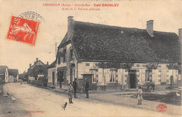 CPA 10 CHENNEGY GRANDE RUE CAFE GROSLEY ARRET DE LA VOITURE PUBLIQUE - Autres & Non Classés