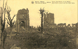 036 039 - CPA - Belgique - Ruines D'Ypres - 1914-18 - Eglise Saint-Martin Et Les Halles - Ieper