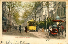 Nice * Avenue De La Gare * Tramway Tram * Automobile Voiture Ancienne - Autres & Non Classés