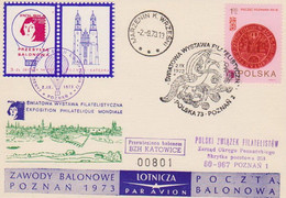 Poland Post - Balloon PBA.1973.poz.kat.D.10: Competitions Poznan 73 KATOWICE - Ballonpost