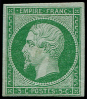 ** FRANCE - Poste - 12, Signé Brun: 5c. Vert - 1853-1860 Napoleon III