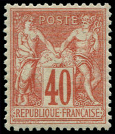 ** FRANCE - Poste - 70, TB: 40c. Rouge-orange - 1876-1878 Sage (Tipo I)