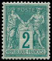 ** FRANCE - Poste - 74, Très Bon Centrage: 2c. Vert - 1876-1898 Sage (Type II)