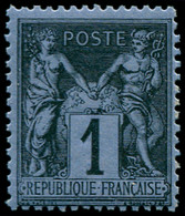 ** FRANCE - Poste - 83c, Certificat Behr, TB: 1c. Noir Sur Cobalt - 1876-1898 Sage (Type II)