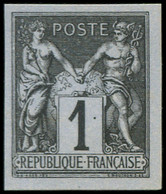 (*) FRANCE - Poste - 83e, Régents Non Dentelé: 1c. Noir S. Azuré - Andere & Zonder Classificatie