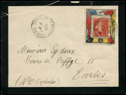 LET FRANCE - Poste - 146, Sur Porte Timbre Polychrome "Dieu Protège La France" Sur Enveloppe Laroche Chalais 17/6/15 - 1877-1920: Semi-Moderne