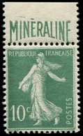 ** FRANCE - Poste - 188A, Avec Bandelette "Minéraline" En Haut: 10c. Semeuse Vert - Sonstige & Ohne Zuordnung