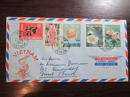 1967 South Vietnam Cong Hoa Cover Letter Stamps - Vietnam