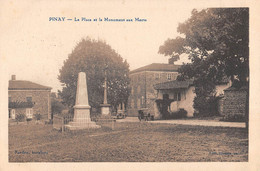 CPA 42 PINAY LA PLACE ET MONUMENT AUX MORTS - Autres & Non Classés