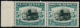 ** AFRIQUE SUD - Poste - 46 + 55, Paire Bdf, Filigrane Renversé: 5/- Chariot. - Neue Republik (1886-1887)