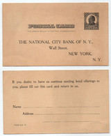 USA - NATIONAL CITY BANK NEW YORK / ENTIER POSTAL PRIVE (ref LE4589) - 1921-40