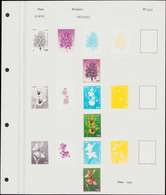 (*) Orchidées - Poste - Algérie Yvert 1059/61, Non Dentelés + 15 Essais Sur Feuille Officielle N° 5063 Des Archives Cour - Orchideen