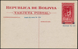 N Médecine - Entiers Postaux - Bolivie, Cp 2.50b./1.25 Rouge Mineur: Illustrée "La Paz - Sud Yungas", Champs De Coca - Medizin