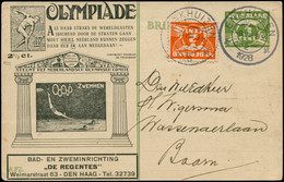 O Jeux Olympiques - Poste - Pays-Bas (1928), Cp 3c. Olive, Série F 4: "IXème Olympiade Natation" - Sonstige & Ohne Zuordnung