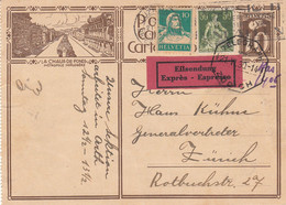 Suisse - Entiers Postaux - Carte Illustrée La Chaux De Fonds -  De Luzern à Zürich - 21/06/30 - Exprès - Oblit. Telegrap - Stamped Stationery