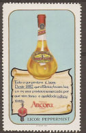 Portugal Vignette Publicitaire LICOR ANCORA Peppermint Liqueur Menthe Ancre Cinderella Publicitary Anchor Liquor - Emisiones Locales