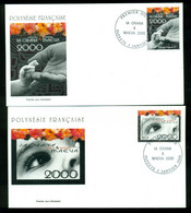 French Polynesia 2000 New Year 2000 2x FDC - Cartas & Documentos